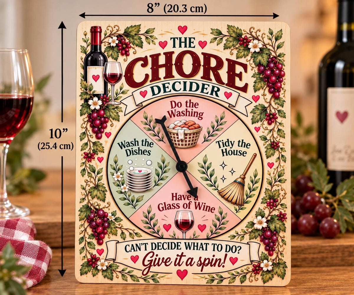Funny Chore Decider Spinner Sign, Wine Lover Gift, Funny Housewarming Gift, Kitchen Decor, Birthday Gift for Her