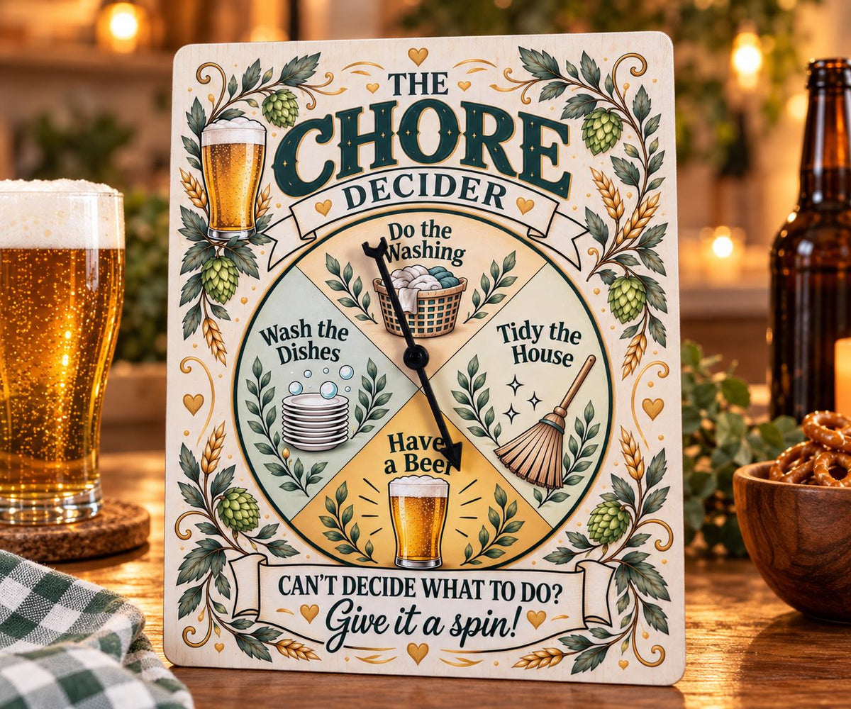 Funny Beer Chore Decider Spinner Sign – Beer Lover Gift, Home Bar Decor, Gift for Dad