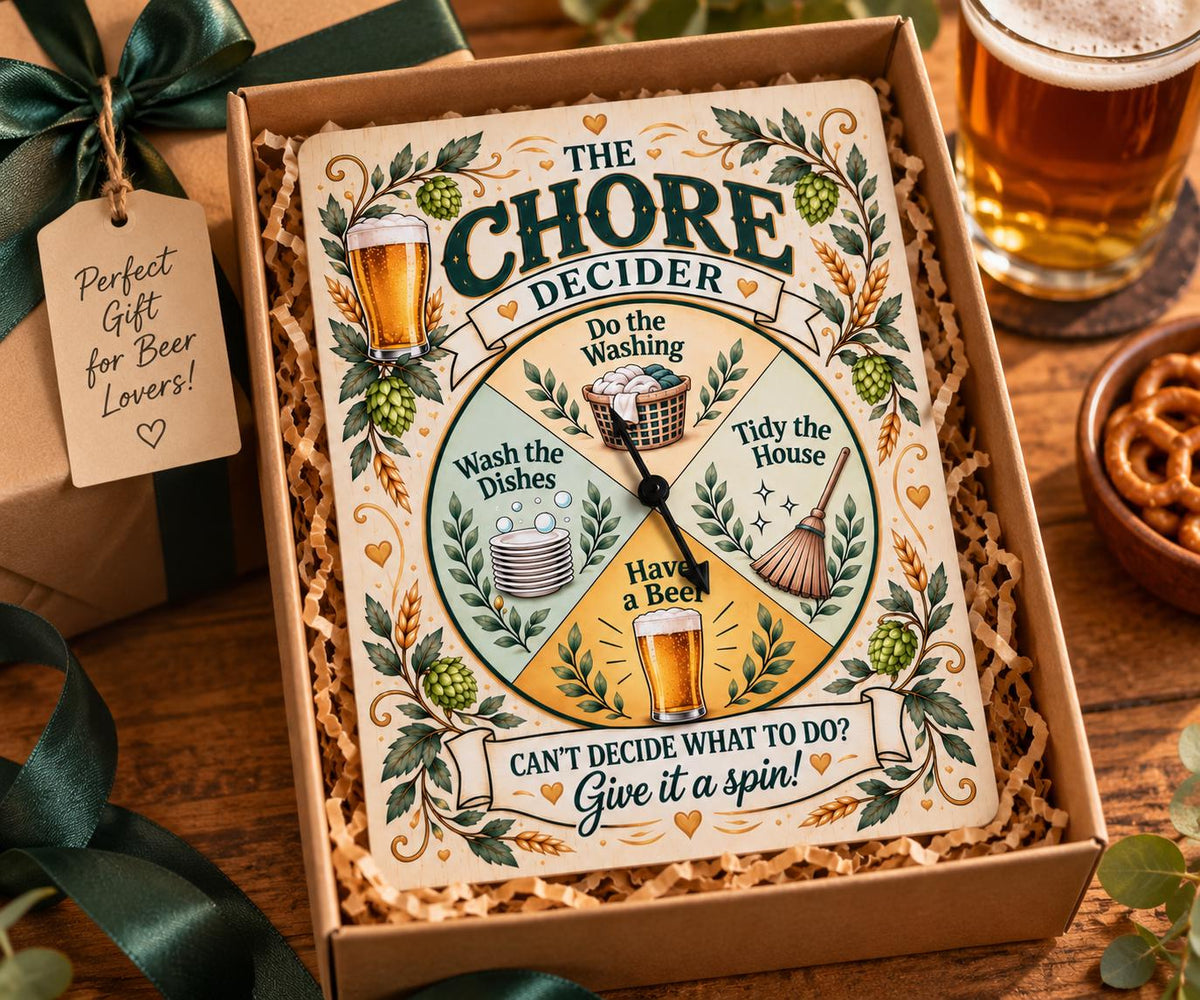 Funny Beer Chore Decider Spinner Sign – Beer Lover Gift, Home Bar Decor, Gift for Dad