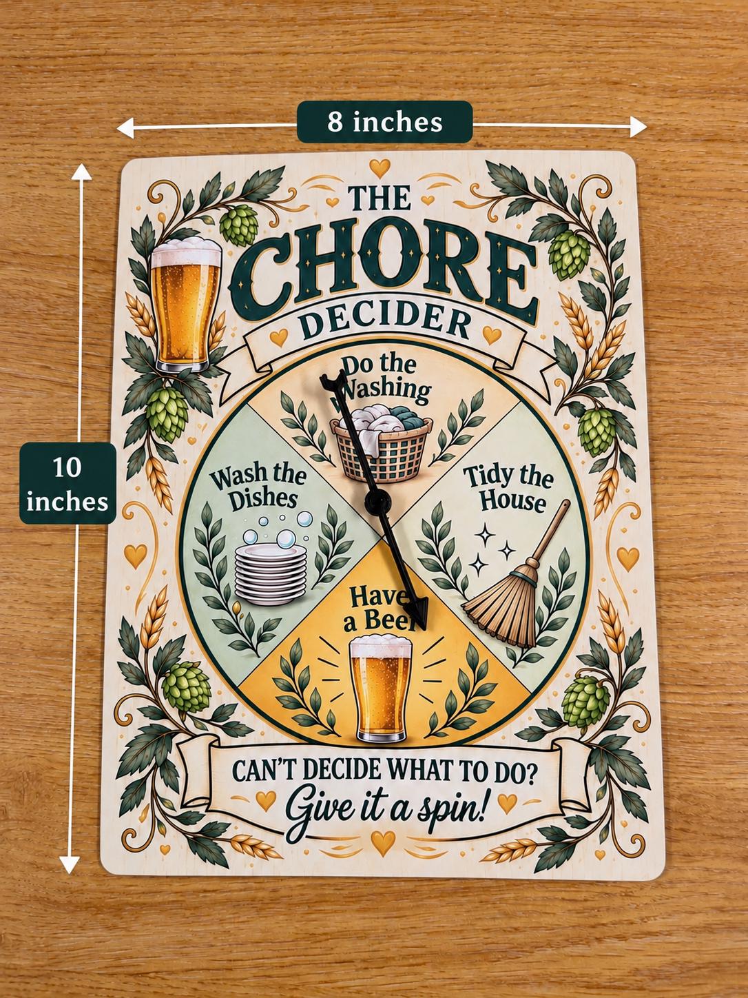 Funny Beer Chore Decider Spinner Sign – Beer Lover Gift, Home Bar Decor, Gift for Dad