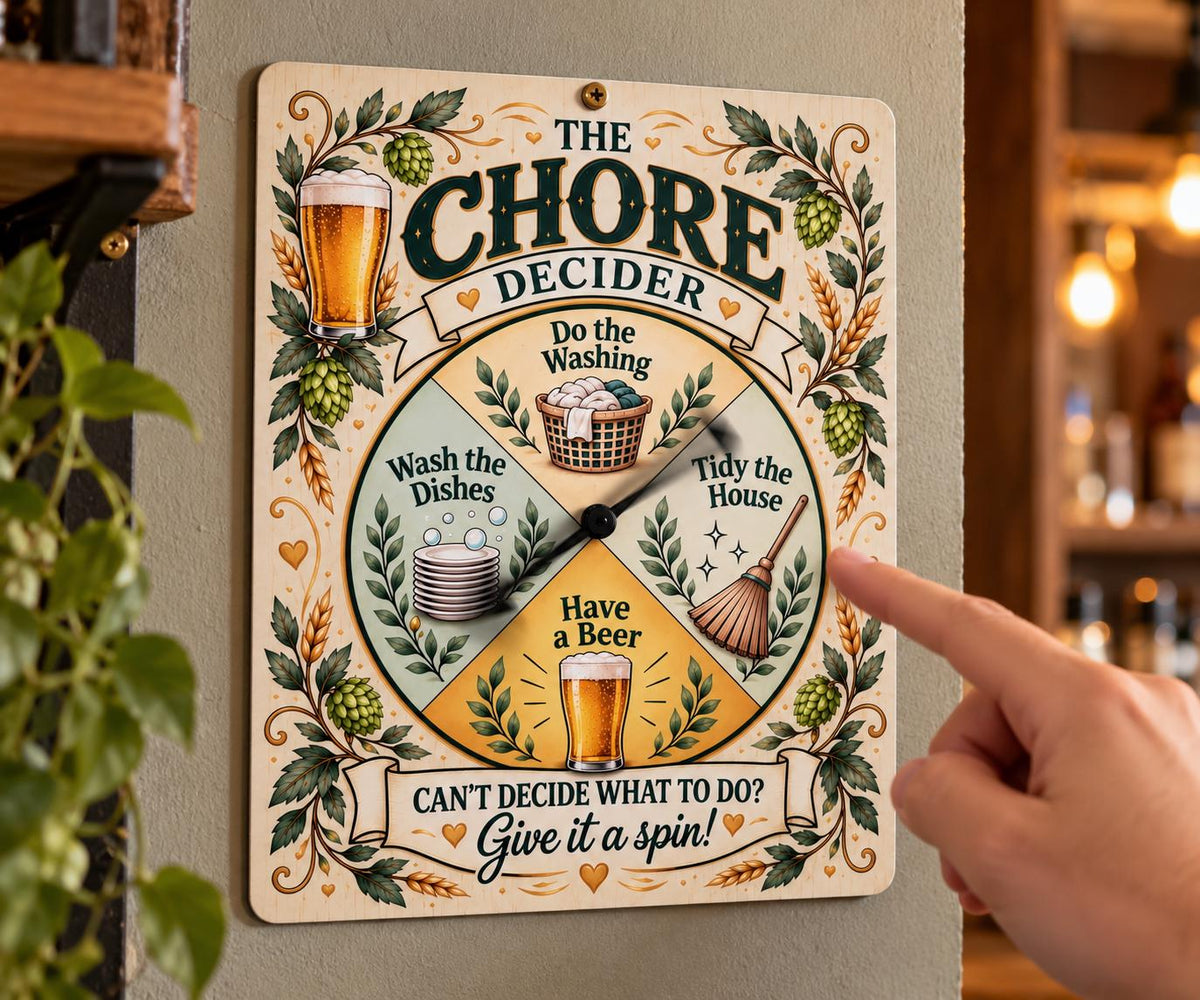 Funny Beer Chore Decider Spinner Sign – Beer Lover Gift, Home Bar Decor, Gift for Dad